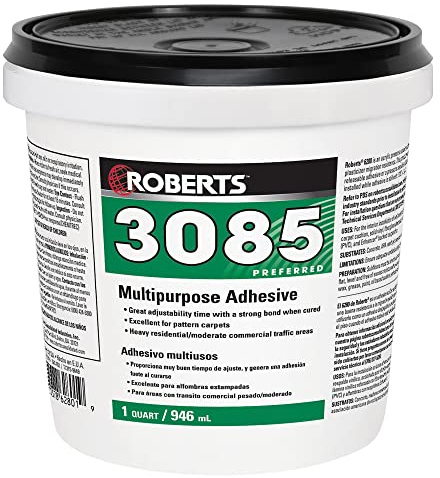 Roberts 3085-0 Multipurpose Carpet and Felt Back Vinyl Adhesive, 1 Quart, Beige