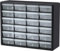 Akro-Mils 10124 Schubladenschrank mit 24 Schubladen, Kunststoff, für Garage, Perlen- und Make-up-Organizer, Lego-Aufbewahrung, Lehrer-Werkzeugkasten und mehr, 50,8 x 15,2 x 40,6 cm (B x T x H) Schwarz