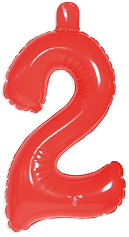 Folat 20224 Aufblasbare Zahl, Rot 2, rot 2