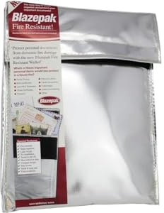 Blazepak Portafoglio resistente al fuoco, formato A4, per documenti, cassaforte antincendio, compatto, portatile, protezione antincendio