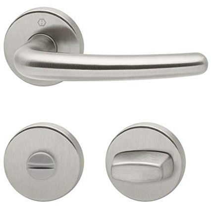 Hoppe 2820467 Türbeschlag Denver E1310Z/42KV/42KVS mit WC-Olive-Lochung, Silber