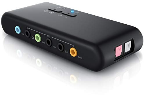 CSL - Scheda audio USB esterna DTS Dolby 7.1 compatibile Win 8 uscite - 2 x MIC IN - Registrazione e riproduzione contemporanea - 1x SPDIF IN e OUT - LINE IN e LINE OUT Jack da 3,5mm