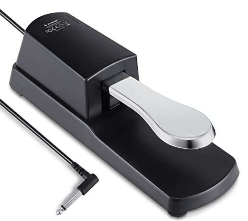 Donner Sustain Pedal for Keyboard, Universal Piano Sustain Pedal with Polarity Switch for All Brands Electronic Keyboards, Digital Pianos, MIDI Keyboards/CControllers, Synthesizer,-DSP-001