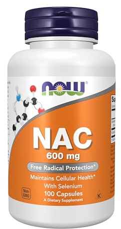 NOW Foods NAC (N-Acetyl Cysteine) 600 mg with Selenium, 100 Capsules (2Pack)