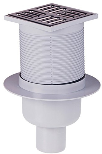 Bodenablauf 105x105/50 edelstahl Duschablauf Badablauf extra flach barrierefreies Duschen senkrecht