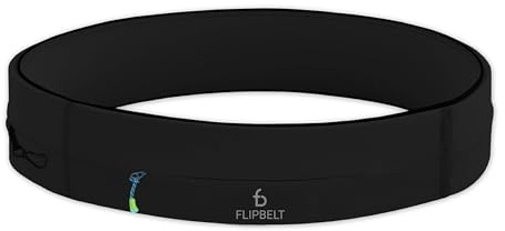 FlipBelt Zipper Running Belt, Waist Pack for Fitness and Running Fanny Pack for Women Men Phone Keys Money US Company - [Black] - [Medium]