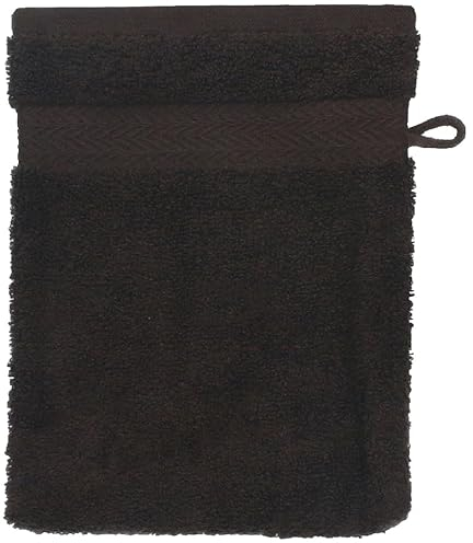 Betz Waschhandschuh Premium 100% Baumwolle Waschlappen 16x21 cm Farbe Dunkelbraun
