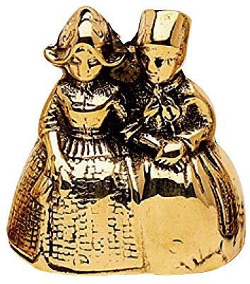 Cloche sonnette de table en laiton brillant dames damina Double '700