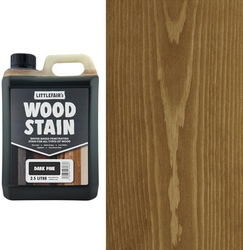 Littlefair's Wood Stain Water-Based - (Dark Pine) – Non-Toxic, Eco-Friendly & Quick Drying - Easy-to-Apply, Concentrated Formula for All Wood Types – 2.5 LTR