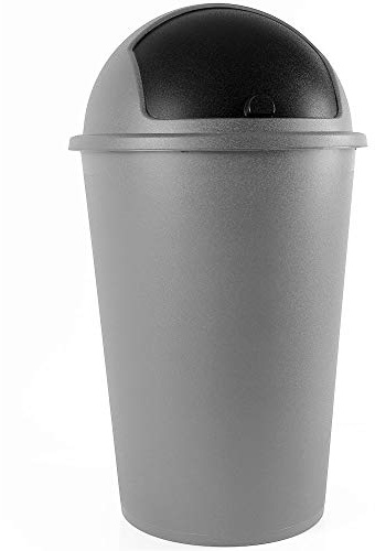 Deuba® 50L Kitchen Bin with Sliding Lid | 68 x 40cm | Silver | Compatible with Standard Bin Bags | Ideal for Home and Kitchen, Office, Bathroom, Food Waste Bags and Dog Poo Bags