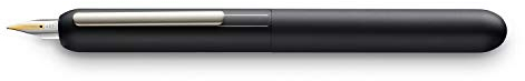 LAMY dialog 3 Füllhalter 074 – faszinierender Füller im mattschwarzen Lack-Finish mit Drehmechanik und mit voll versenkbarer, partiell platinierter 14 kt - Goldfeder – Federstärke M