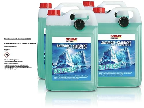 SONAX 4er Set 01335410 AntiFrost&KlarSicht 5 L gebrauchsfertig bis -20° Ice Fresh (20 L)