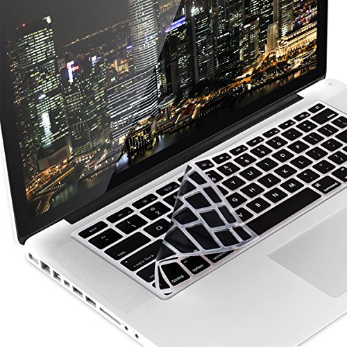kwmobile Silikon Tastaturschutz für Apple MacBook Air 13''/Pro Retina 13''/15'' (bis Mitte 2016) A1369, A1466, A1502, A1425, A1398 - QWERTY US Keyboard Cover Abdeckung - Schwarz