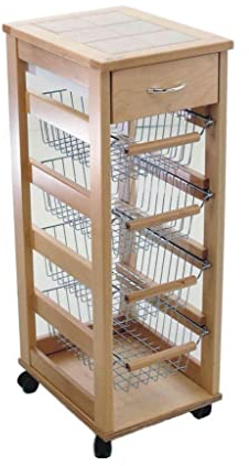 CARRELLO PORTAFRUTTA VESUVIO NATURALE SALVASPAZIO MATTONELLE DECO LEGNO MASSELLO 380526