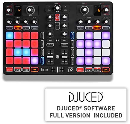 Thrustmaster Hercules P32 DJ - Controladora DJ USB de 2 pistas y 32 Pads