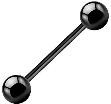 Piercing Stab - Stahl - Schwarz - 1.6mm [06.] - 1.6 x 14 mm (Kugeln: 5mm)