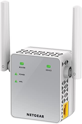 Netgear WLAN Repeater EX3700 WLAN Verstärker, AC750 Dual-Band WiFi 2,4/5 GHz, Abdeckung 2 bis 3 Räume & 15 Geräte, Gigabit LAN-Port, Geschwindigkeit bis zu 750 MBit/s, Weiß/silber