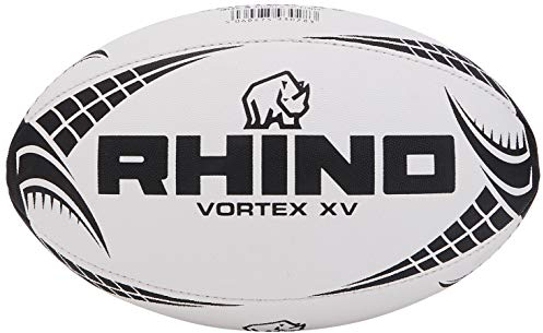 Rhino Rugby Ball Vortex White Xv-Size 5 Rugbyball, Weiß, Größe