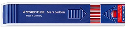 Staedtler Mars Lumochrome 204-2 - Carcasa de Recambio con 12 Recambios, Color Rojo