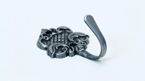 SIRO Kleiderhaken Lüneburg, Landhaus, Klassisch, Vintage, Druckguss eisenfarbig brüniert getrommelt, 59 mm x 32 mm x 37 mm, LA 23 mm, 578-62ZN8