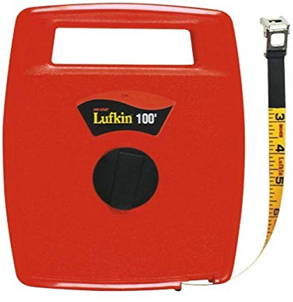 Crescent Lufkin 1/2 x 100' Hi-Viz® Orange Linear Fiberglass Tape Measure - 706L