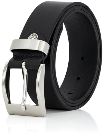 LINDENMANN Ledergürtel Herren/Gürtel Herren, XXL mit bis BW 170, weiches Vollrindleder, 3934 schwarz, Größe/Size:135;Farbe/Color:Schwarz