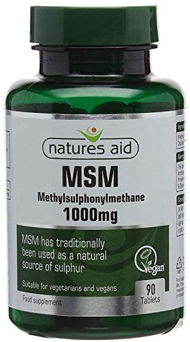 Natures Aid MSM 1000mg – High Strength Methylsulphonylmethane Supplement – Supports Joints, Mobility & Skin – Pure MSM – Vegan, Gluten Free – 90 Tablets