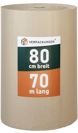 BB-Verpackungen Rouleau de carton ondulé 80 cm x 70 m Gris