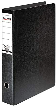 Original Falken Ordner Sonderformat Hartpappe. Made in Germany. 8 cm breit DIN A3 hoch schwarz Ringordner Aktenordner Briefordner Büroordner Pappordner Schlitzordner Blauer Engel