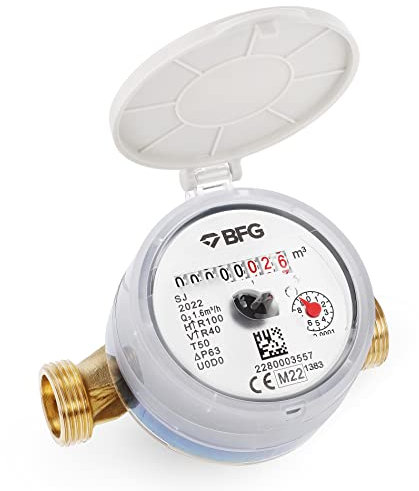 HYDROBIL Kaltwasserzähler 3/4 - Antimagnetisch, bis 50°C, H-R100 V-R40, 1,6 m³/h, 16 Bar - Ferro