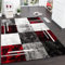 Paco Home Designer Teppich Modern mit Konturenschnitt Karo Muster Grau Schwarz Rot, Grösse:300x400 cm