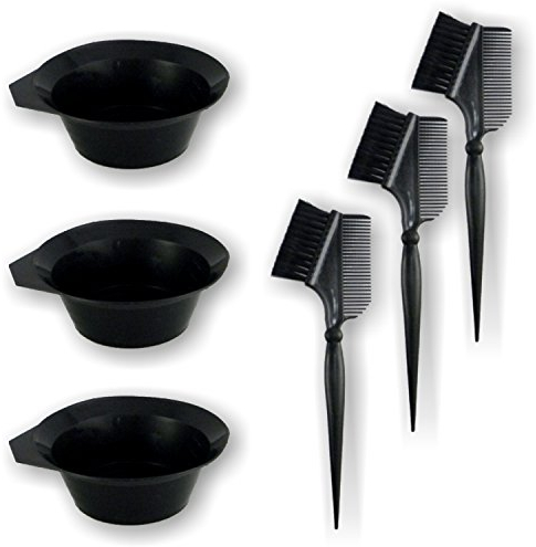 Haarfärbeset 3 Becher + 3 Bürstenkämme für Coloration