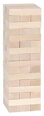 goki HS530 Geschicklichkeitsspiel Wackelturm, 7,5 x 7,5 x 25,5 cm, Holz, 51 Teile, fördert Feinmotorik & Konzentration, ab 4 Jahren