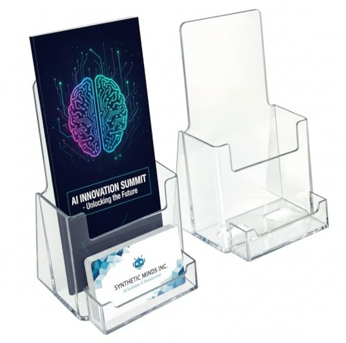 Azar 252922 Lot de 10 porte-brochures à trois volets avec poche pour cartes de visite