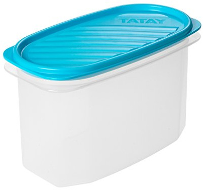 Tatay Tupper Hermético 1,2L Top Flex | Tapa a Presión | Recipientes Herméticos Para Alimentos | Apto Microondas, Lavavajillas, Nevera, Congelador | Plástico Libre de BPA | 18,4x9,7x12,2 cm, Azul