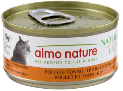 Almo Nature HFC Natural - Nourriture Humide pour Chat Adulte - Poulet et Thon - 70 g x 24 Boîtes