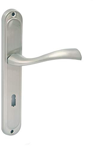 domino Türgriff, Drückergarnitur für Zimmertüren, Türdrücker-Set, Türklinke, Türbeschläge, Innentür Drückergarnitur WC, Badezimmer, Fly Eco M9 Bb-Buntbart 72 Langschild-Garnitur