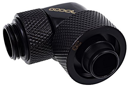 Alphacool Eiszapfen 3/8 ID x 5/8 OD G1/4 90° Rotatable Compression Fitting - Black (17236)