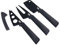 KUHN RIKON 26682 Colori 3-teilig (Weichkäsemesser, Käsegabel & Mini-Beil) Käsemesser Set, Kunststoff, Schwarz, 27 x 20 x 2.5 cm, 3-Einheiten
