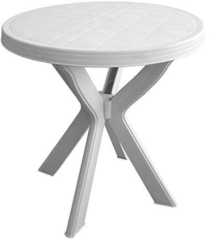 Saturnia 08330135 - Mesa Resina Blanca Redonda, 70 cm (diámetro) x 72 cm (altura)