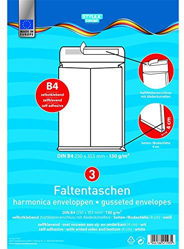 Falten-Versandtaschen, B4,130 g, 3er Pack