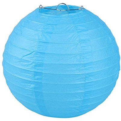 AAF Nommel Lukis 1x Lampion Laternen Papierlaterne Lampenschirm Hochtzeit Party Dekoration Ballform Blau 20cm
