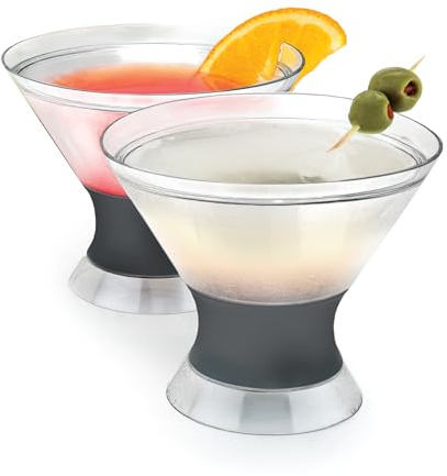 HOST 3310 9 Ounce Martini Freeze Cooling Cups – Plástico Clear 12.065 X 12.065 X 10.16 cm