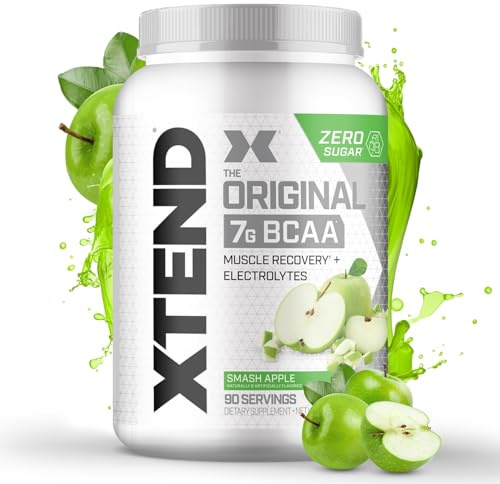 Scivation Xtend XTEND Original BCAA Powder 7g BCAA and 2.5g L-Glutamine, Sugar Free Post Workout Muscle Recovery Drink with Amino Acids for Men & Women, 90 Servings