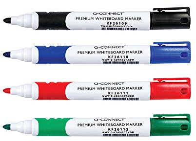 Q-Connect Premium Whiteboard Marker Bullet Tip Assorted (Pack of 4) KF26113