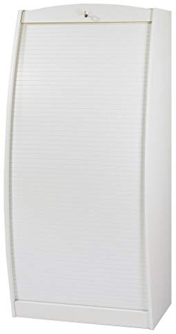 SIMMOB Armoire Informatique Galbée 6 Niches Serrure L 80.5 H 171.5 P 59.3 cm - Blanc