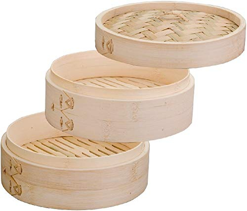 Ibili Dampfgarer-Set, Bambus, braun, 20 cm, 3-Einheiten