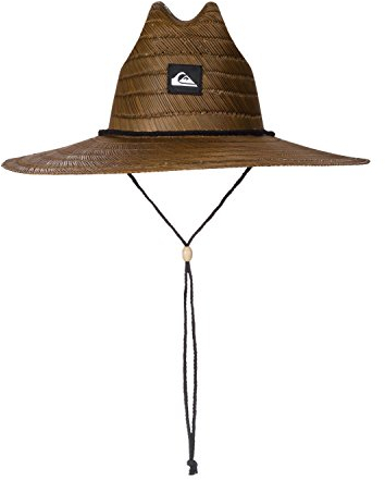 Quiksilver mens Pierside Straw Lifeguard Beach Straw Sun Hat, Dark Brown, Small-Medium US