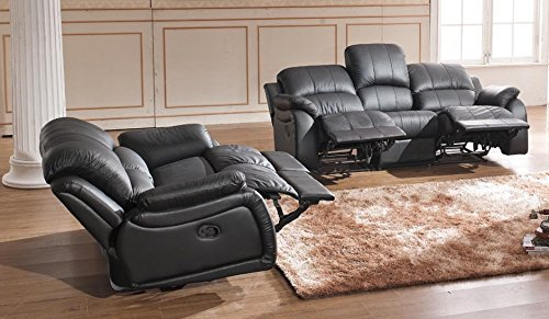 Mapo Möbel Voll-Leder Fernsehsofas Relaxsofas Ledergarnitur 5129-3+2-S