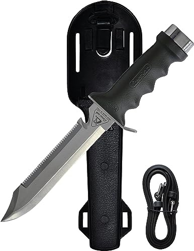 Cressi Long Stainless Steel Diving Knife with Sheat and Leg Straps | Orca: Made in Italy, Black, One Size (RC556000) [Duplicate]